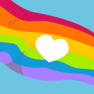 pride flag with heart